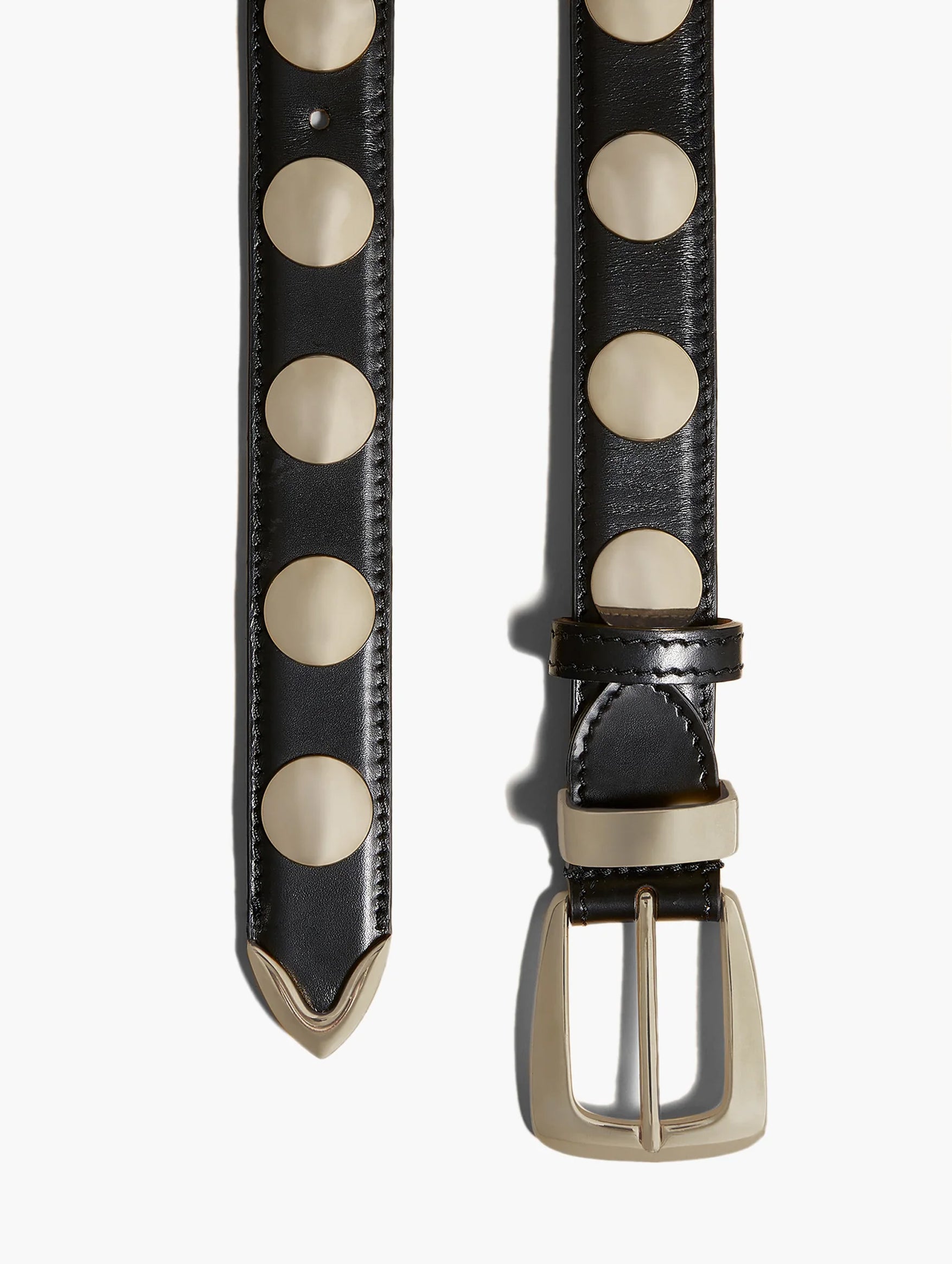 The Benny Belt with Gold Studs in Black