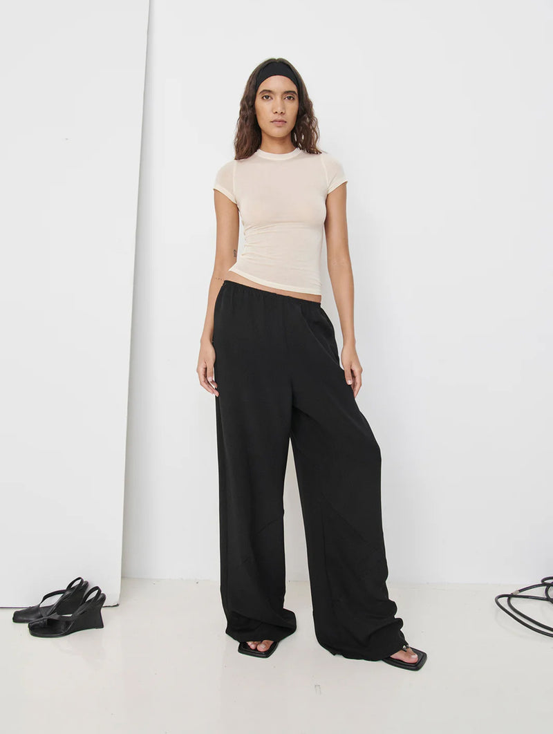 Bias Silk Pant in Black