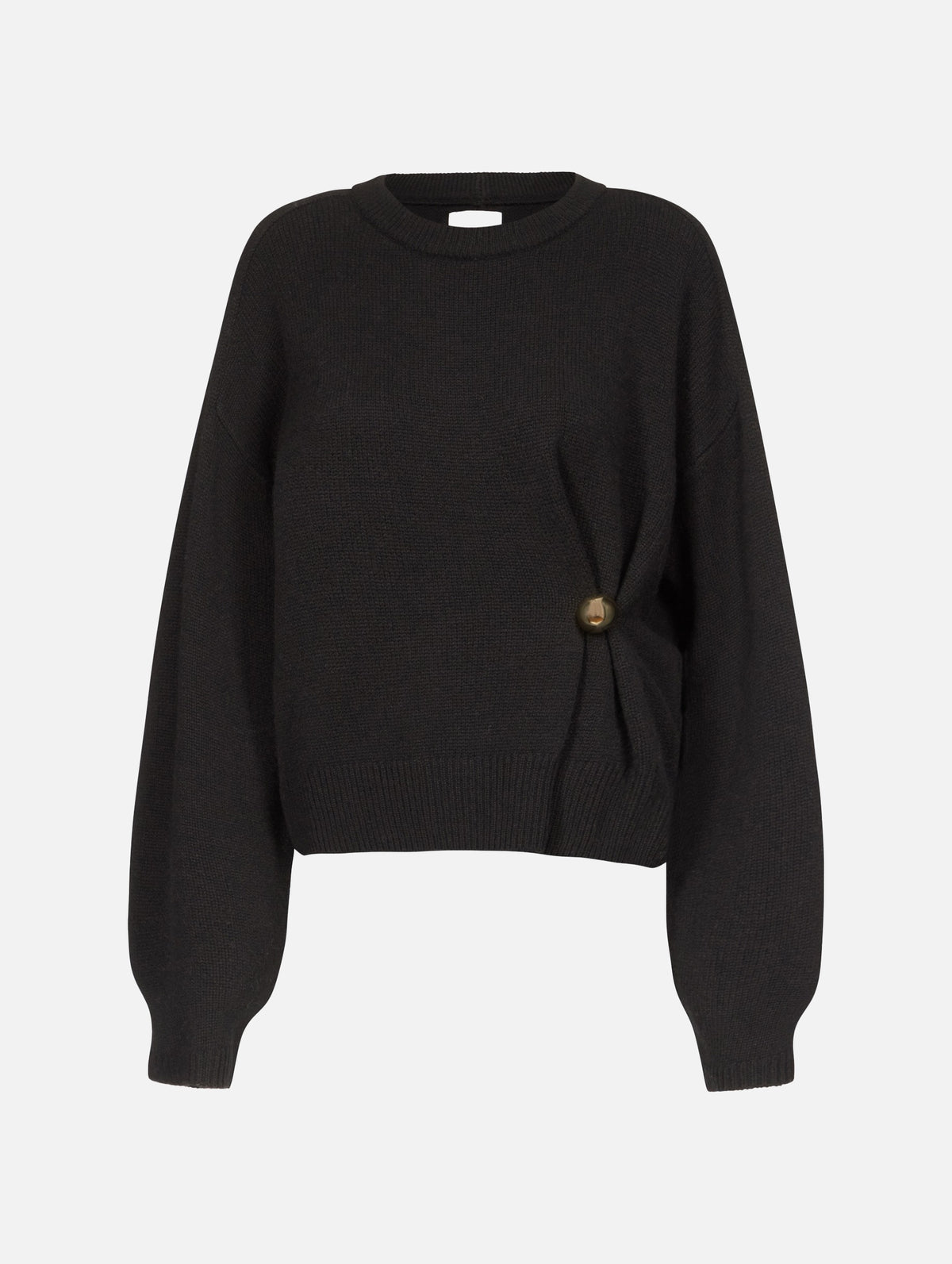 Bill Cashmere Draped Sweater in Black