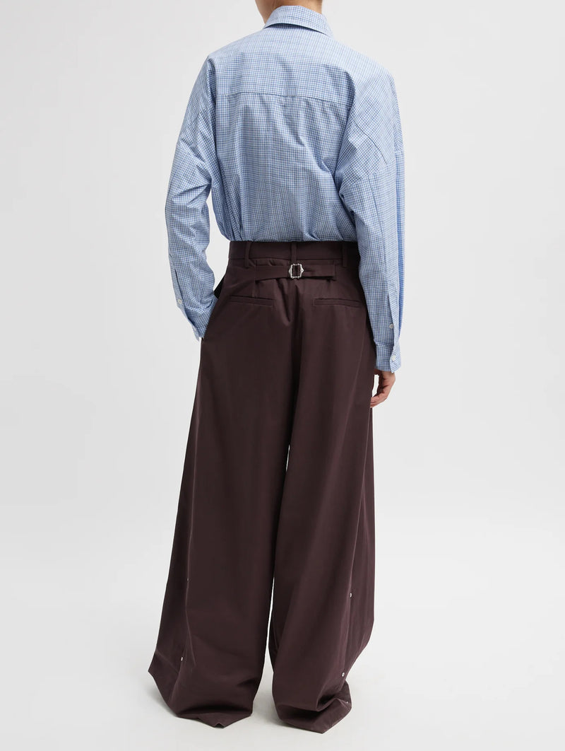 Bio Twill Triple Pleat Pant in Plum