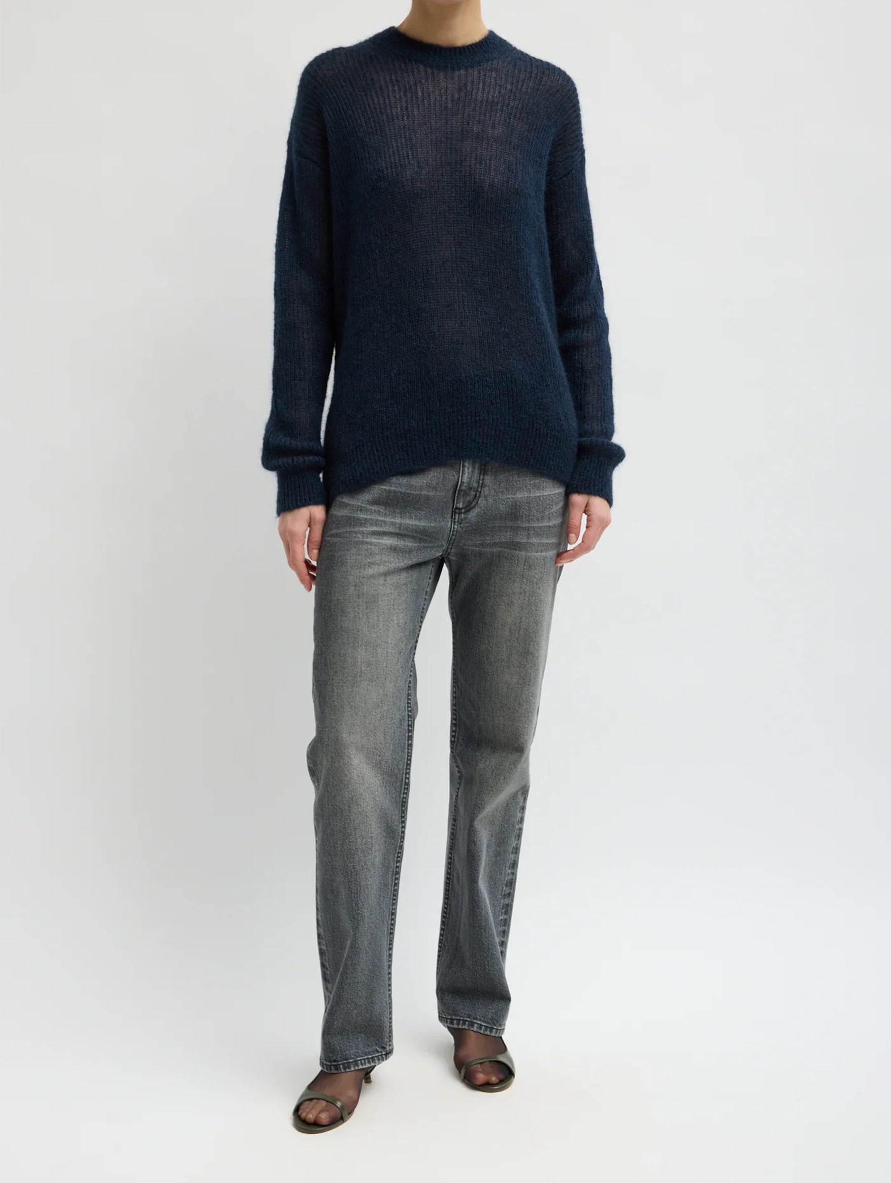 Black Stretch Selvedge Denim Charlotte Jean in Vintage Black