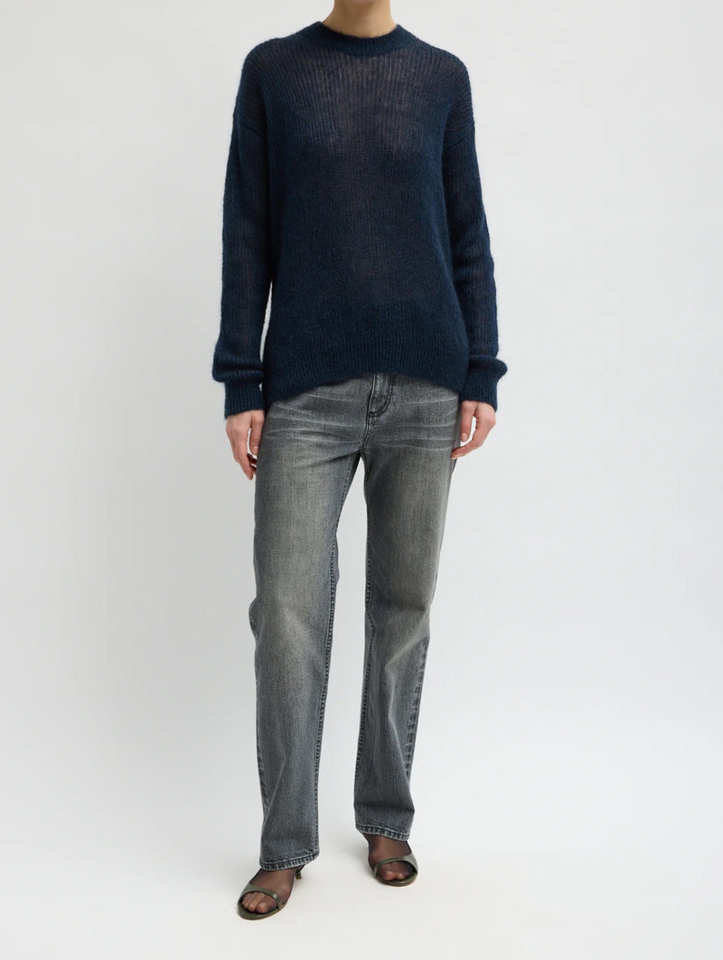Black Stretch Selvedge Denim Charlotte Jean in Vintage Black