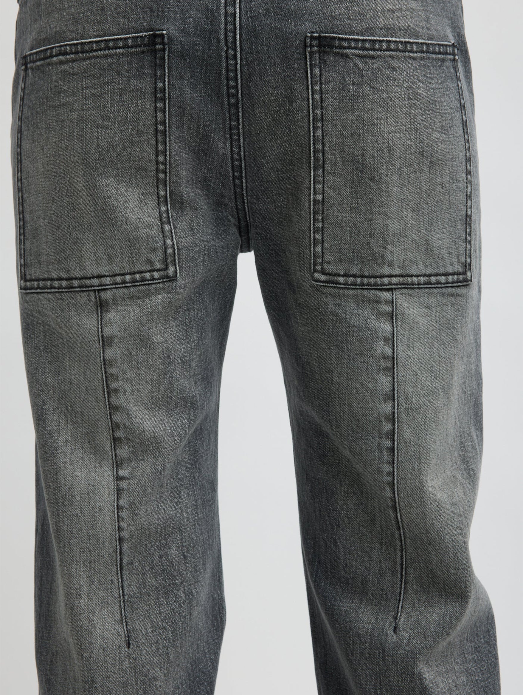 Black Stretch Selvedge Denim Charlotte Jean in Vintage Black