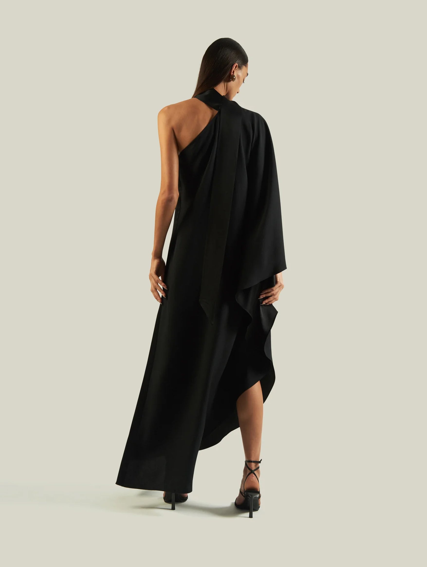 Bolkan One Shoulder Dress in Black