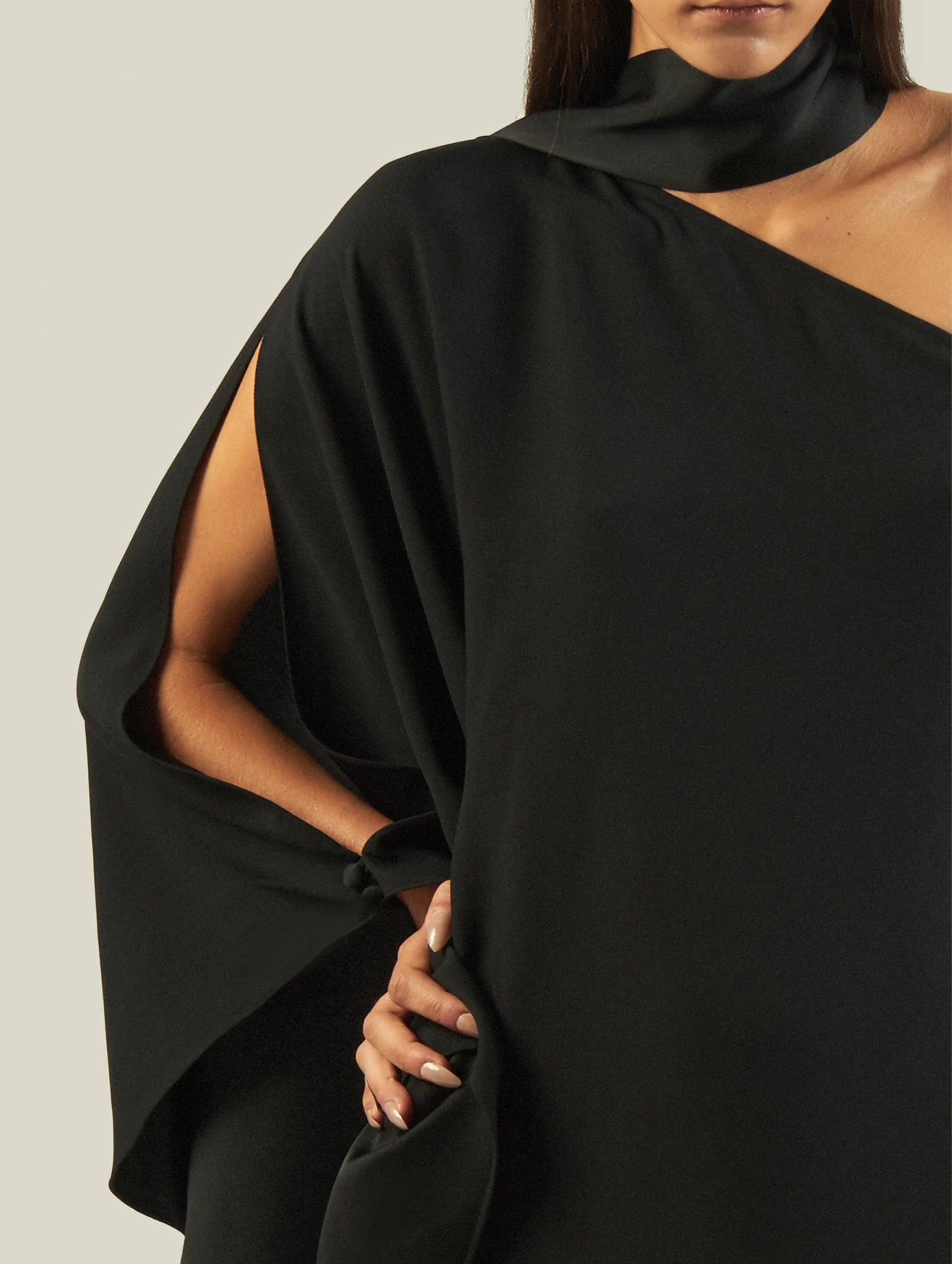 Bolkan One Shoulder Dress in Black