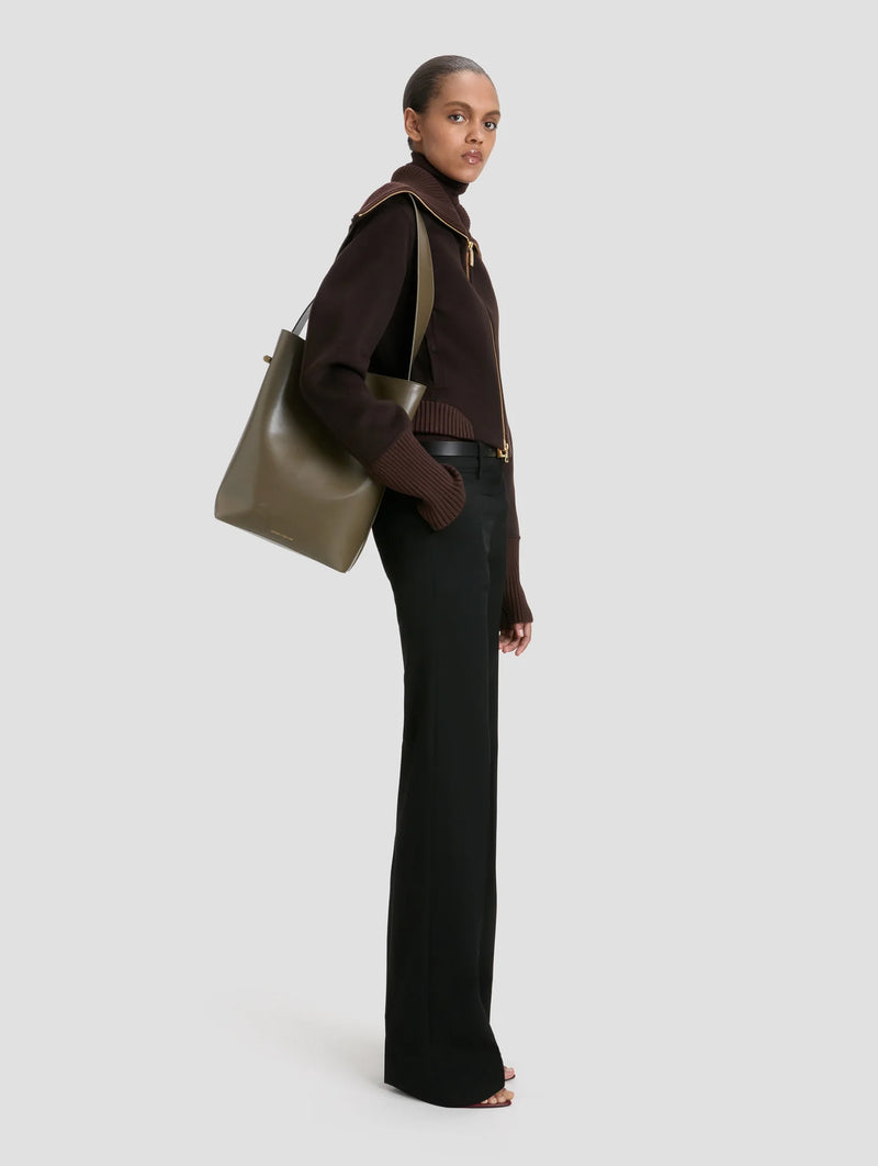 Double Faced Bomber Jacket in Dark Chocolate and Coco