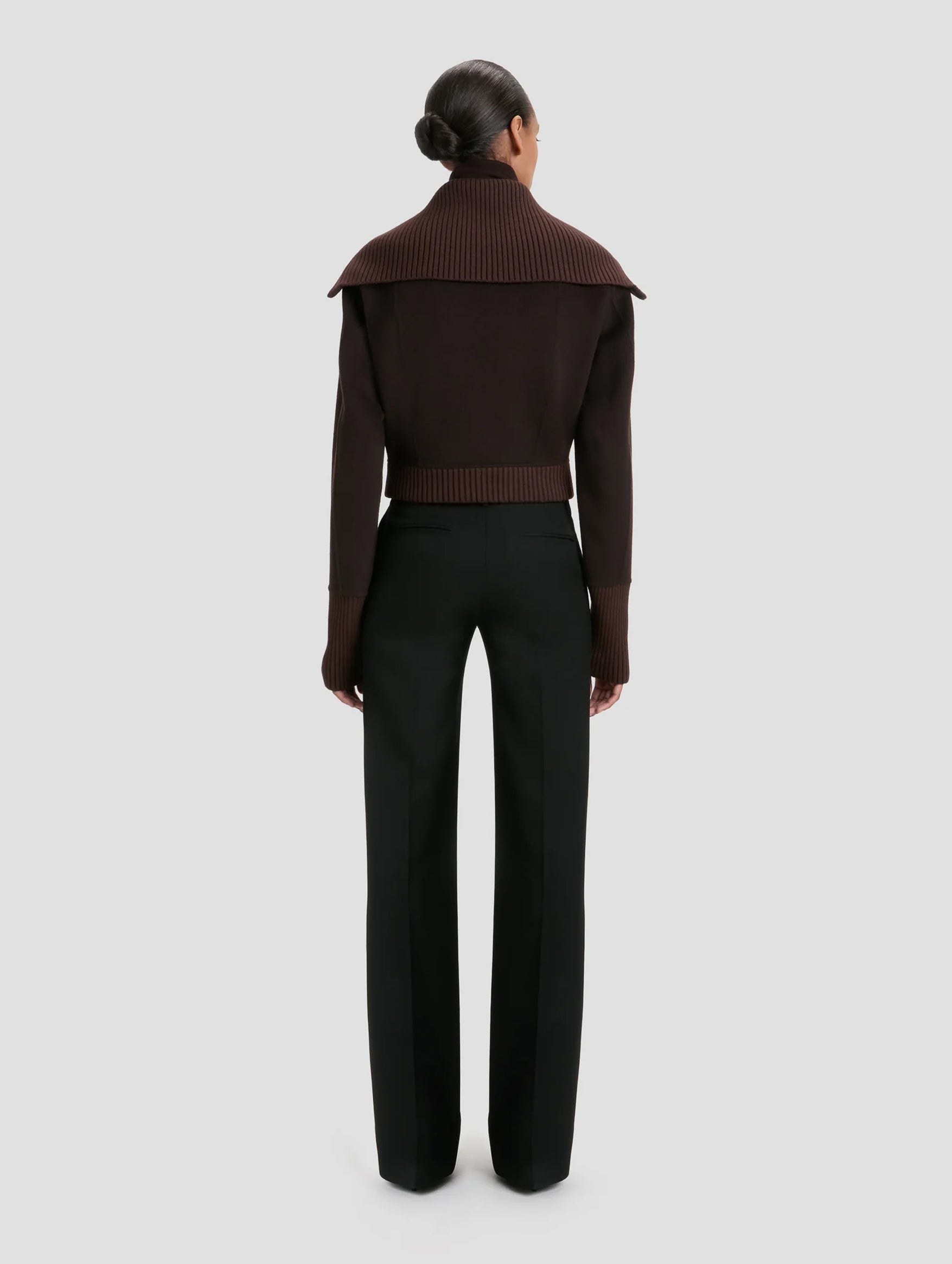 Double Faced Bomber Jacket in Dark Chocolate and Coco