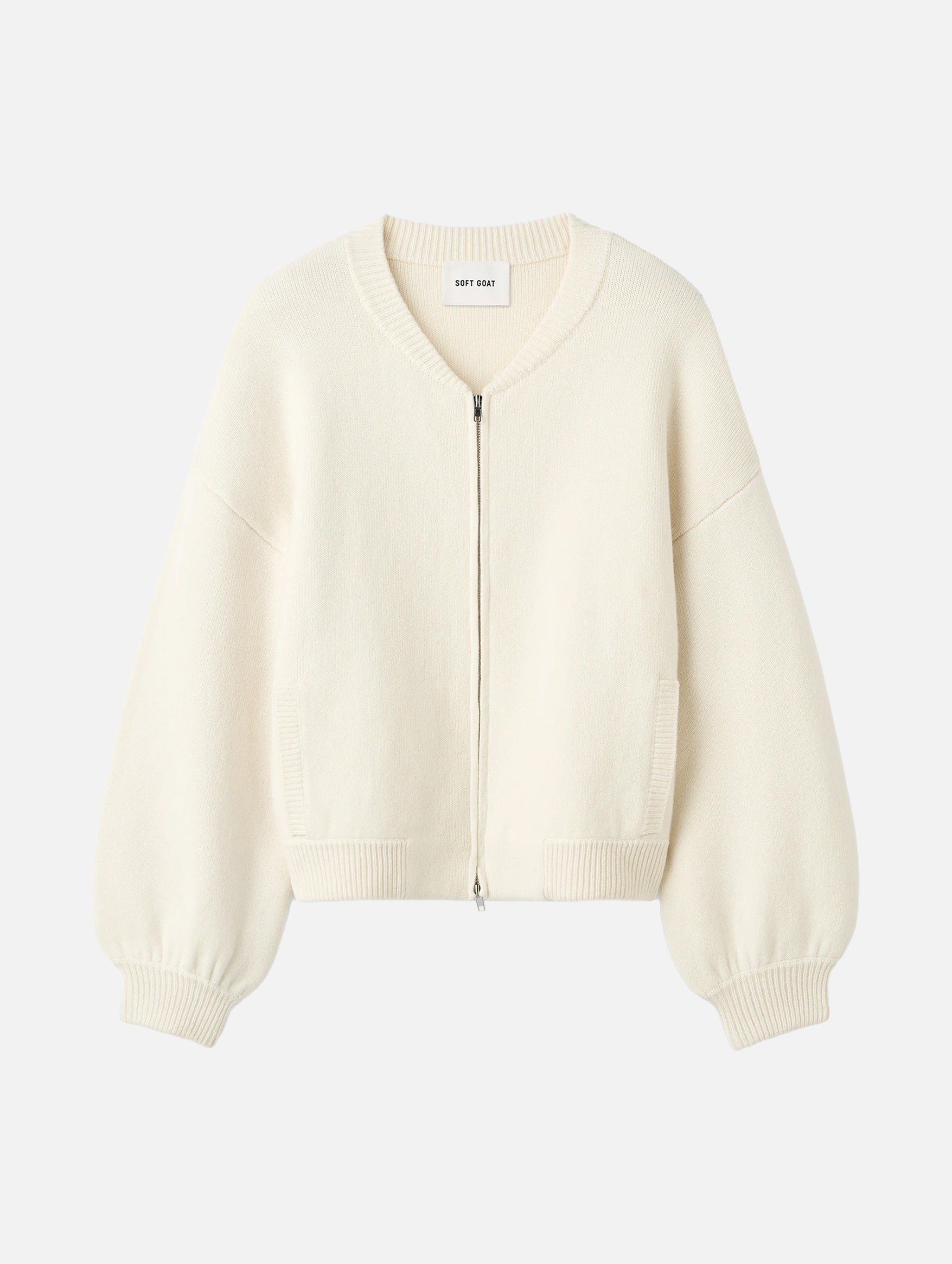 Bomber Cardigan in Feather White