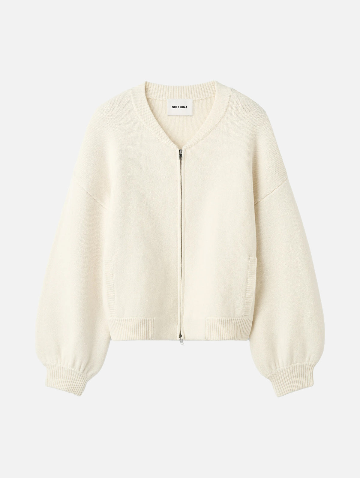Bomber Cardigan in Feather White