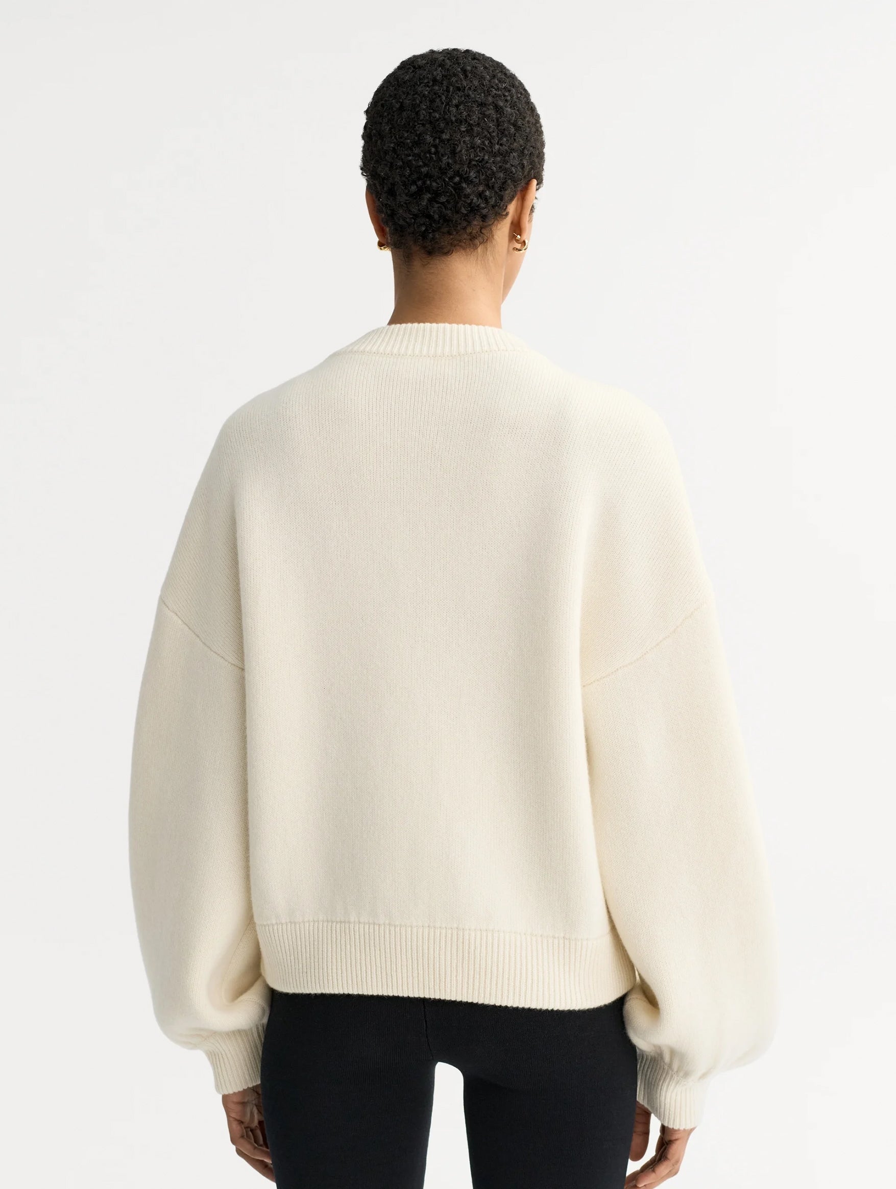 Bomber Cardigan in Feather White