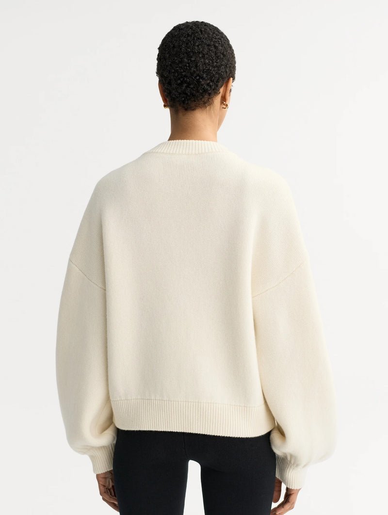 Bomber Cardigan in Feather White