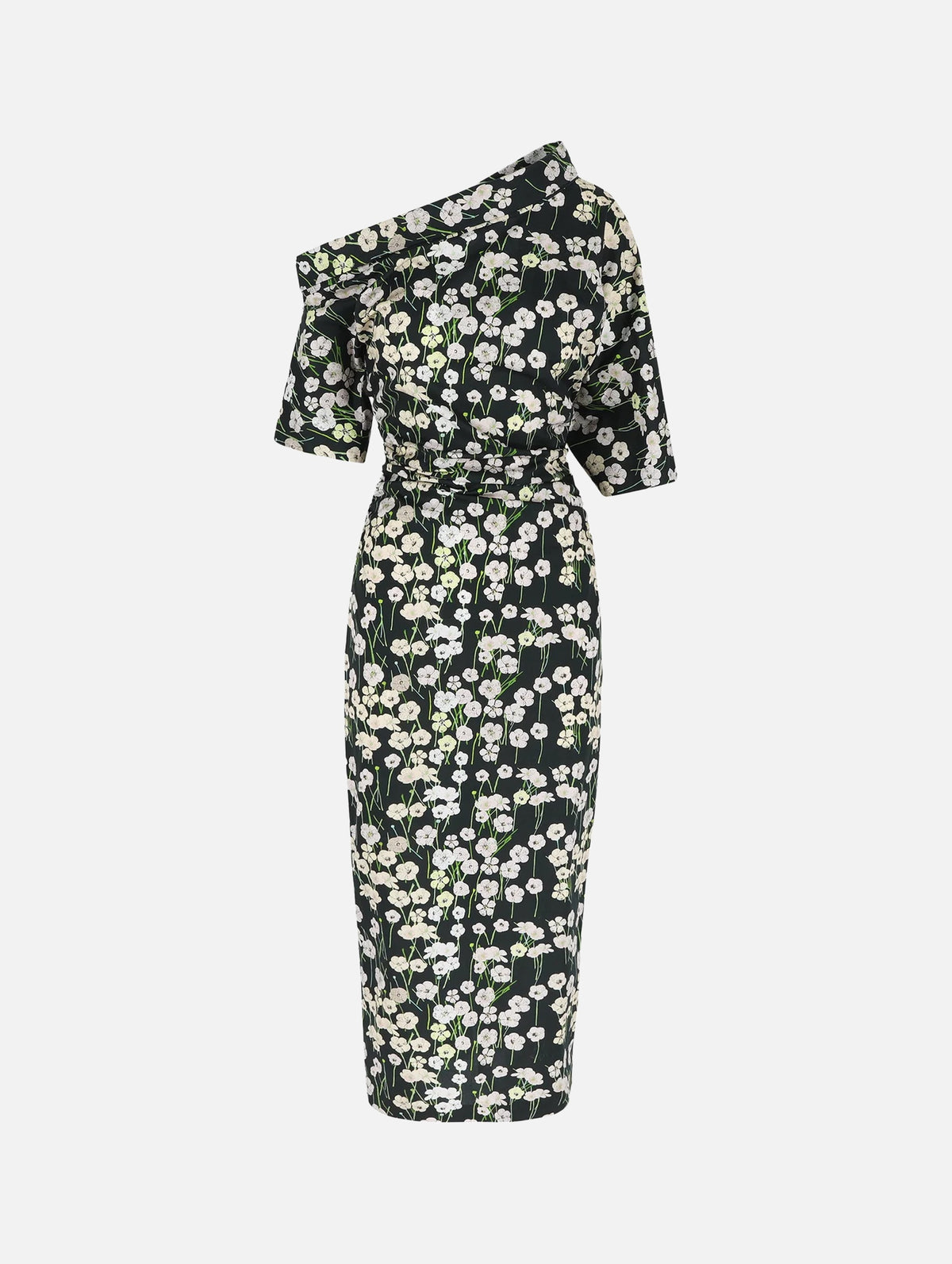 Bowery Dress in Black Buttercups