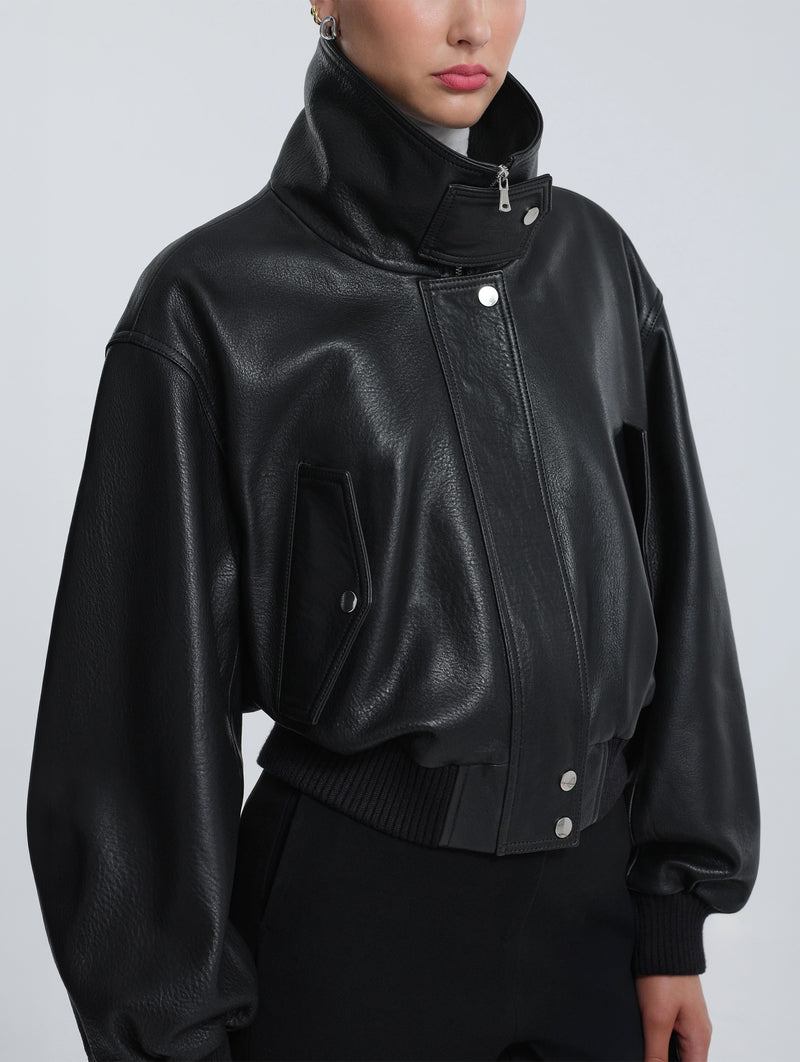 Briar Cropped Bomber in Black