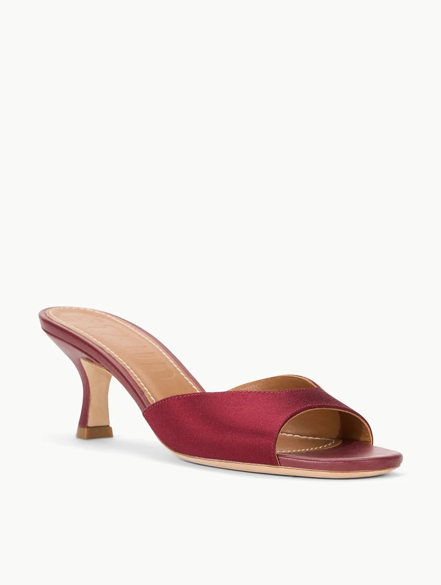 Satin Brigitte Mule in Pinot