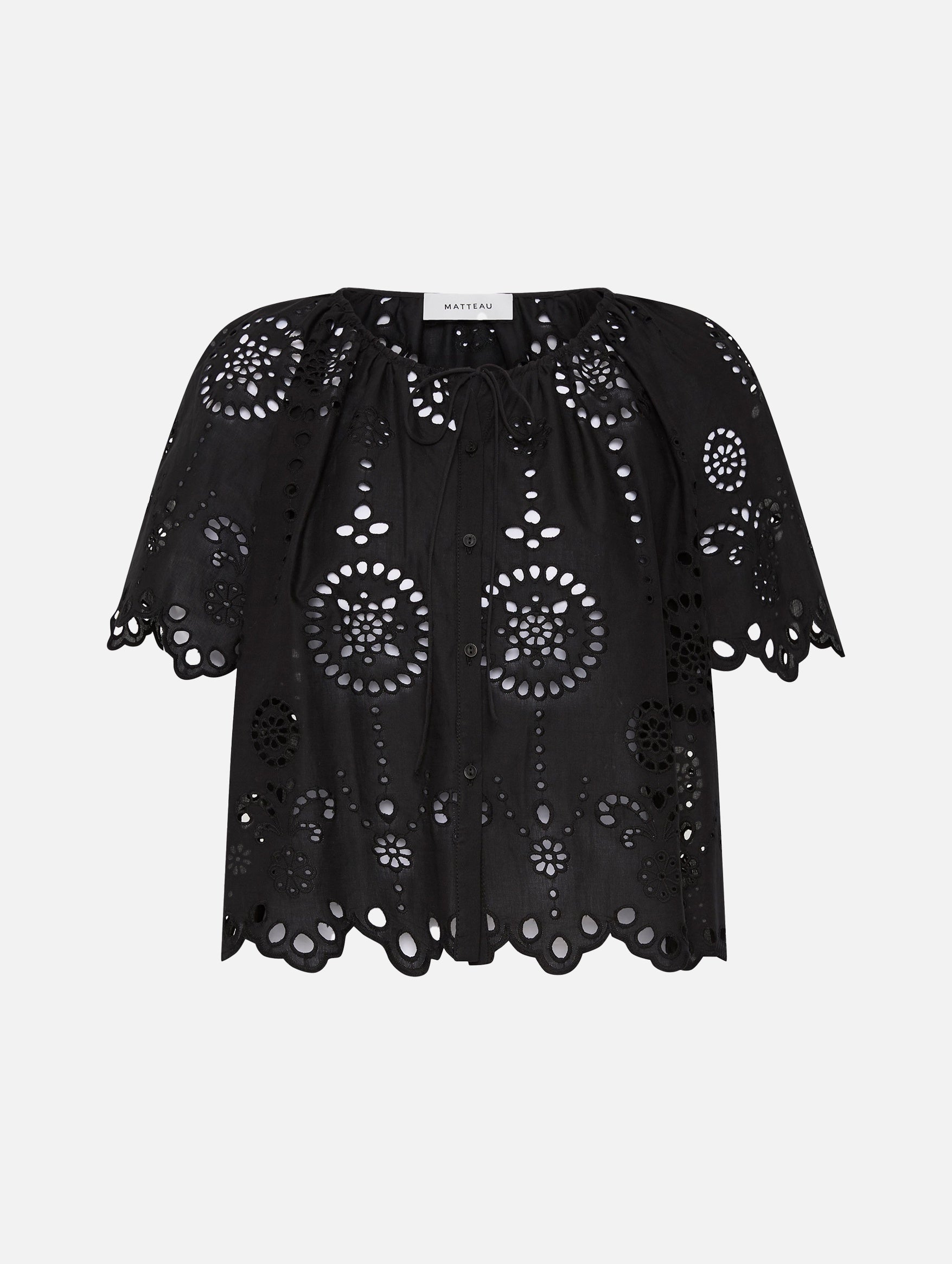 Broderie Blouse in Black