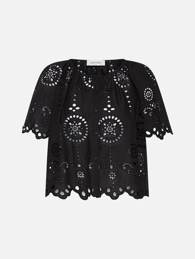 Broderie Blouse in Black
