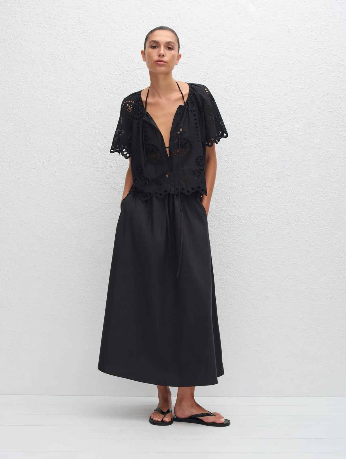 Broderie Blouse in Black
