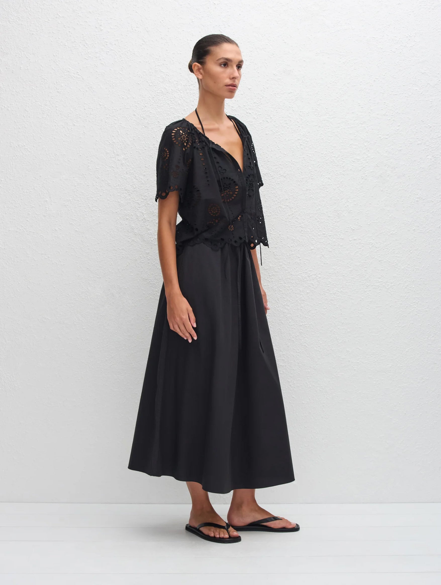 Broderie Blouse in Black