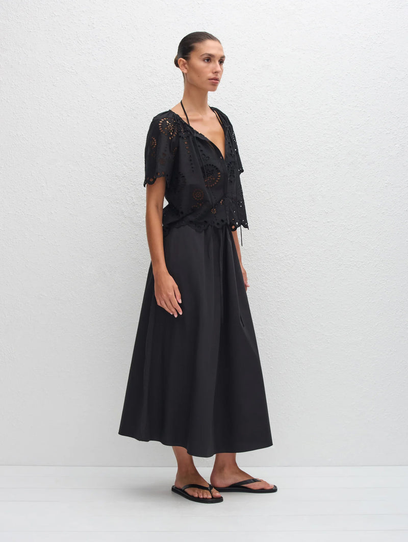 Broderie Blouse in Black