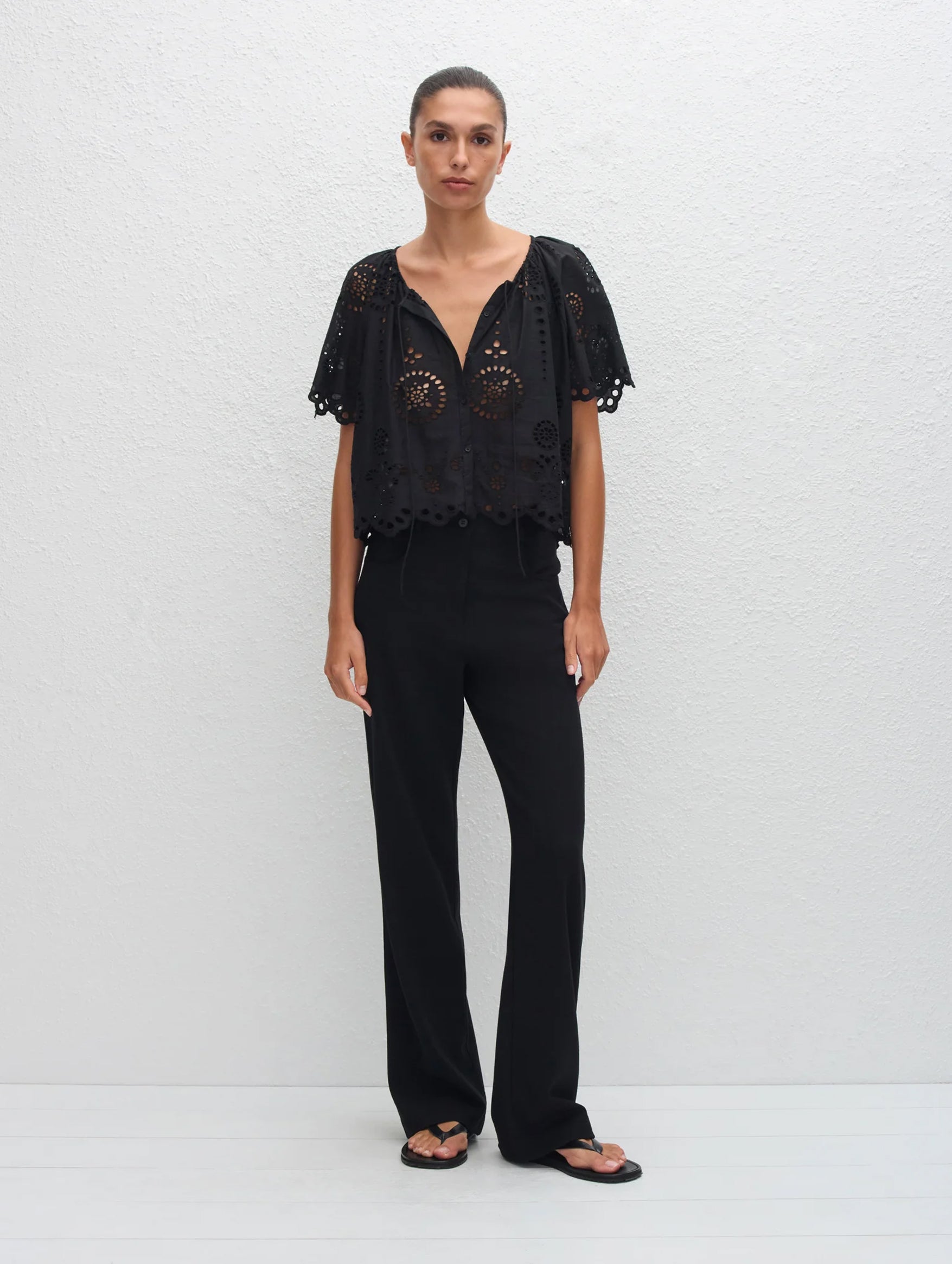 Broderie Blouse in Black