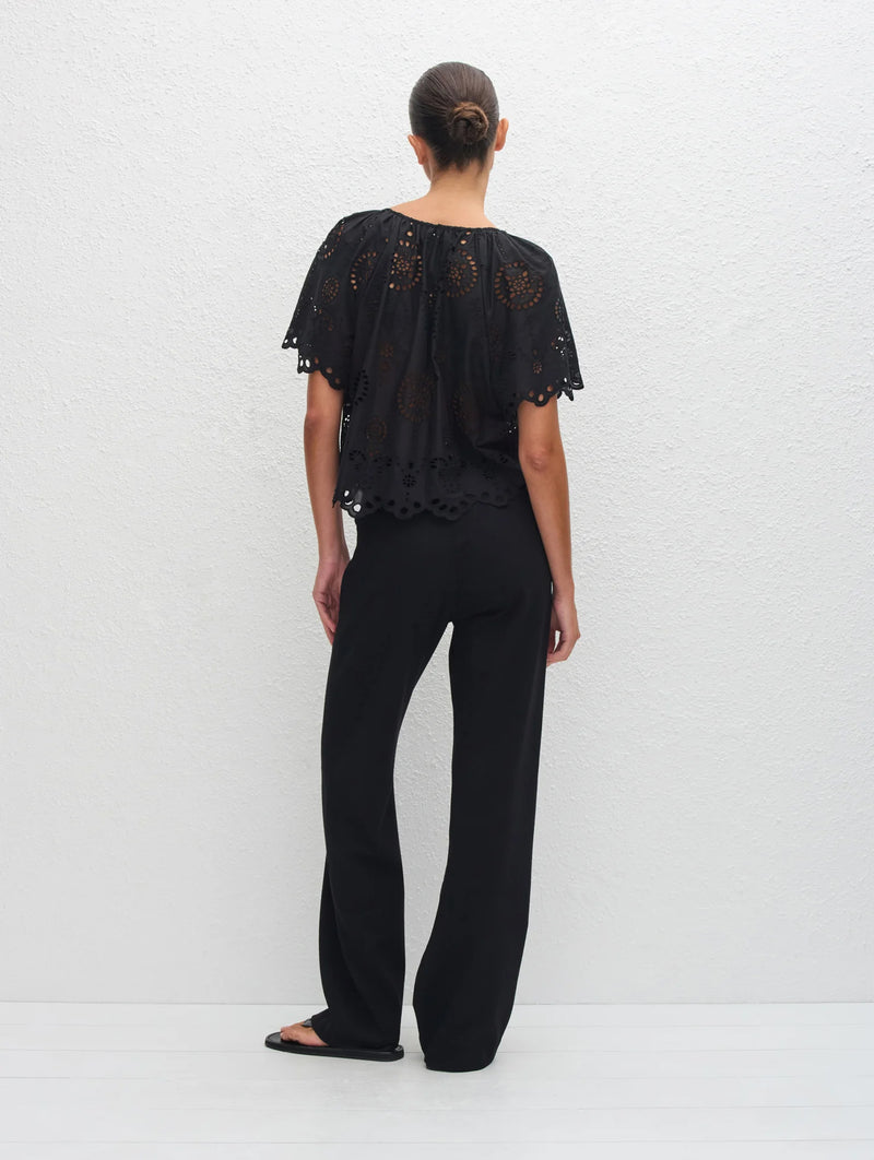 Broderie Blouse in Black
