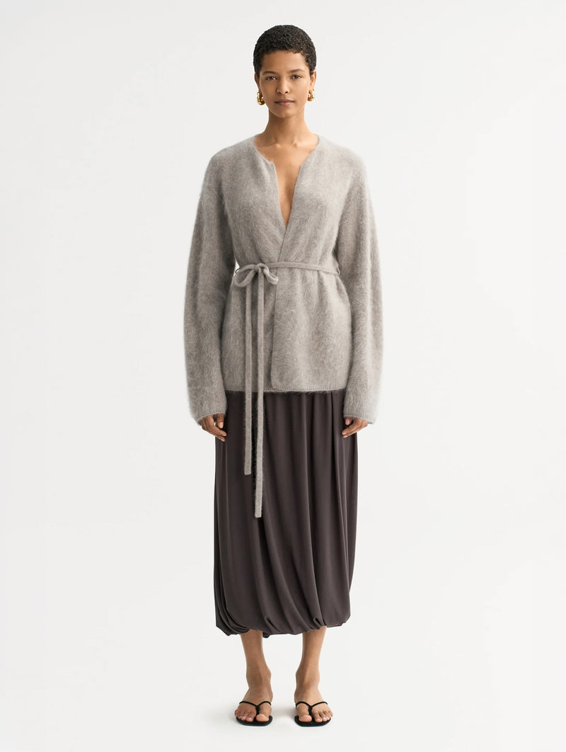 Brushed Cardigan in Greige