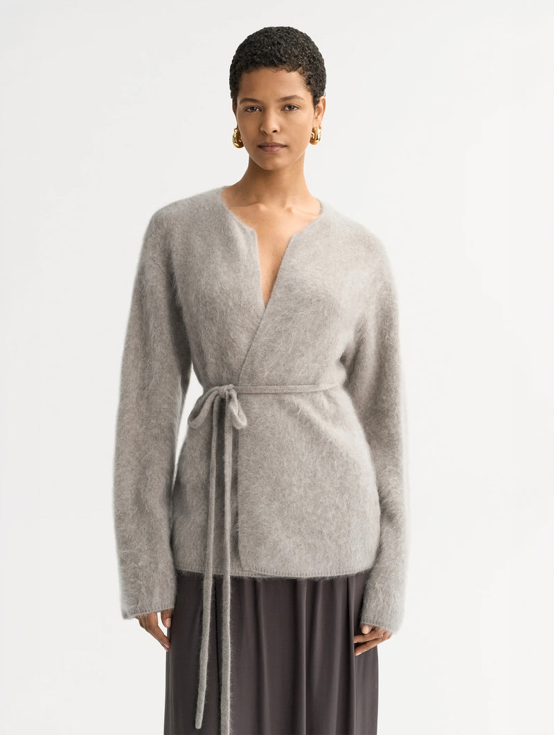 Brushed Cardigan in Greige