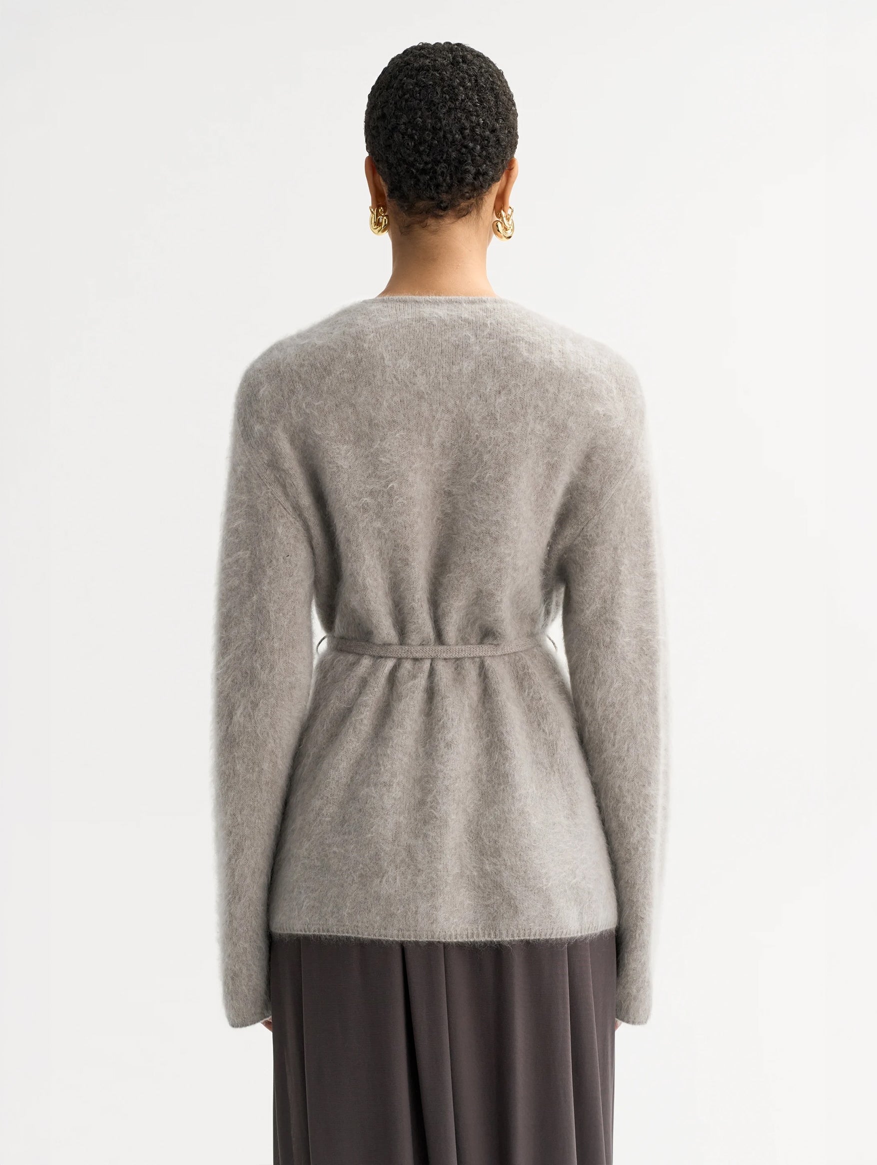 Brushed Cardigan in Greige