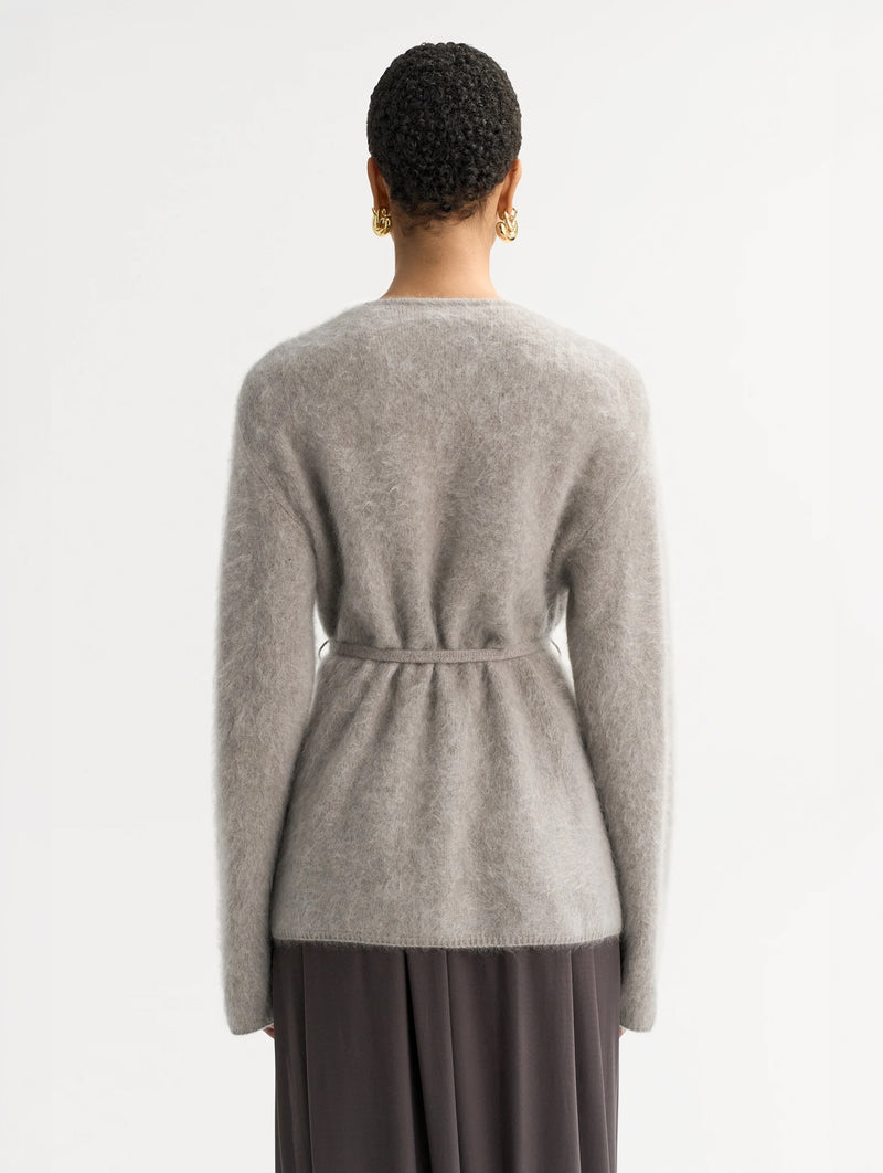 Brushed Cardigan in Greige