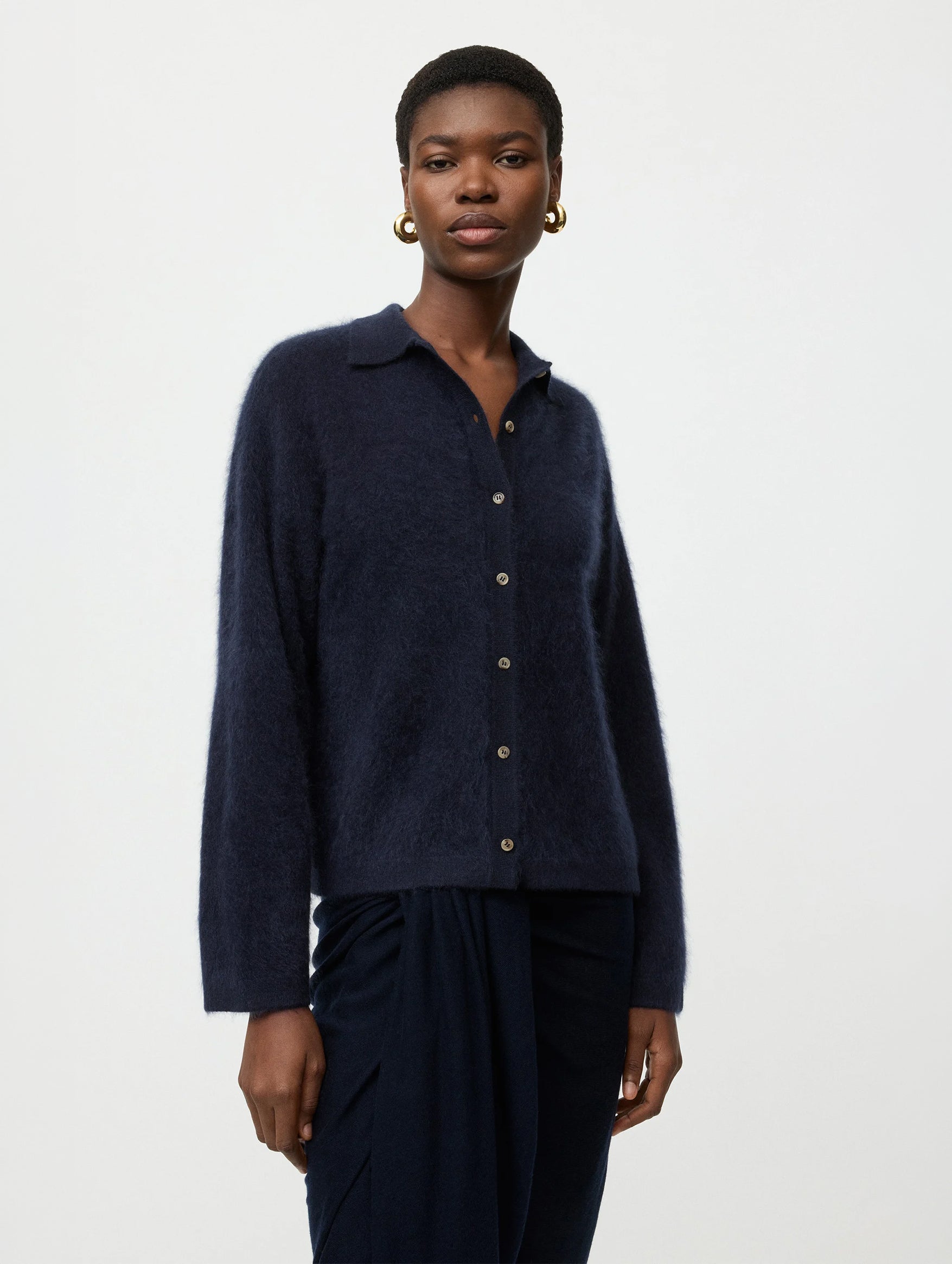 Brushed Shirt in Navy