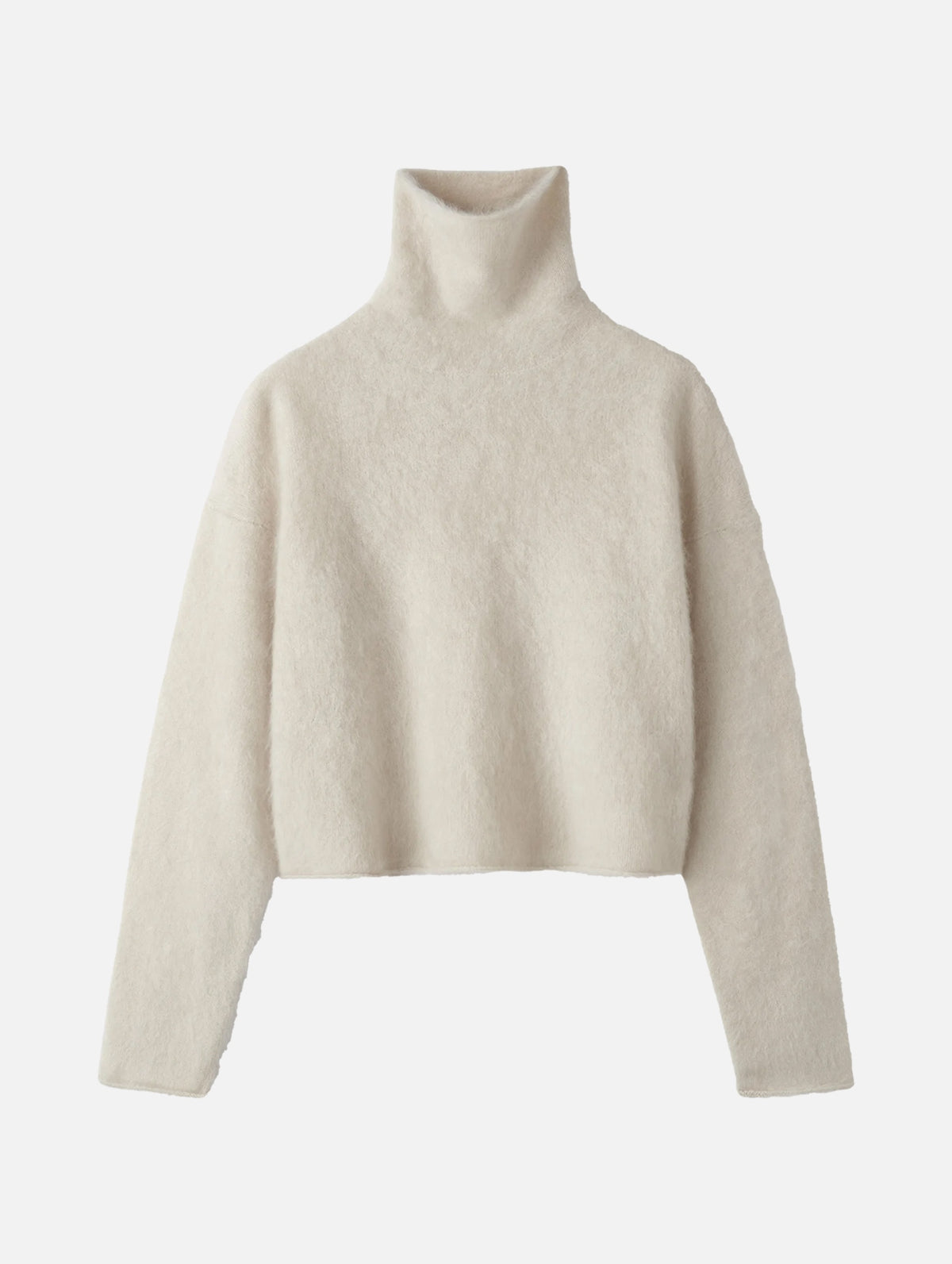 Brushed Cashmere Turtleneck in Chalk