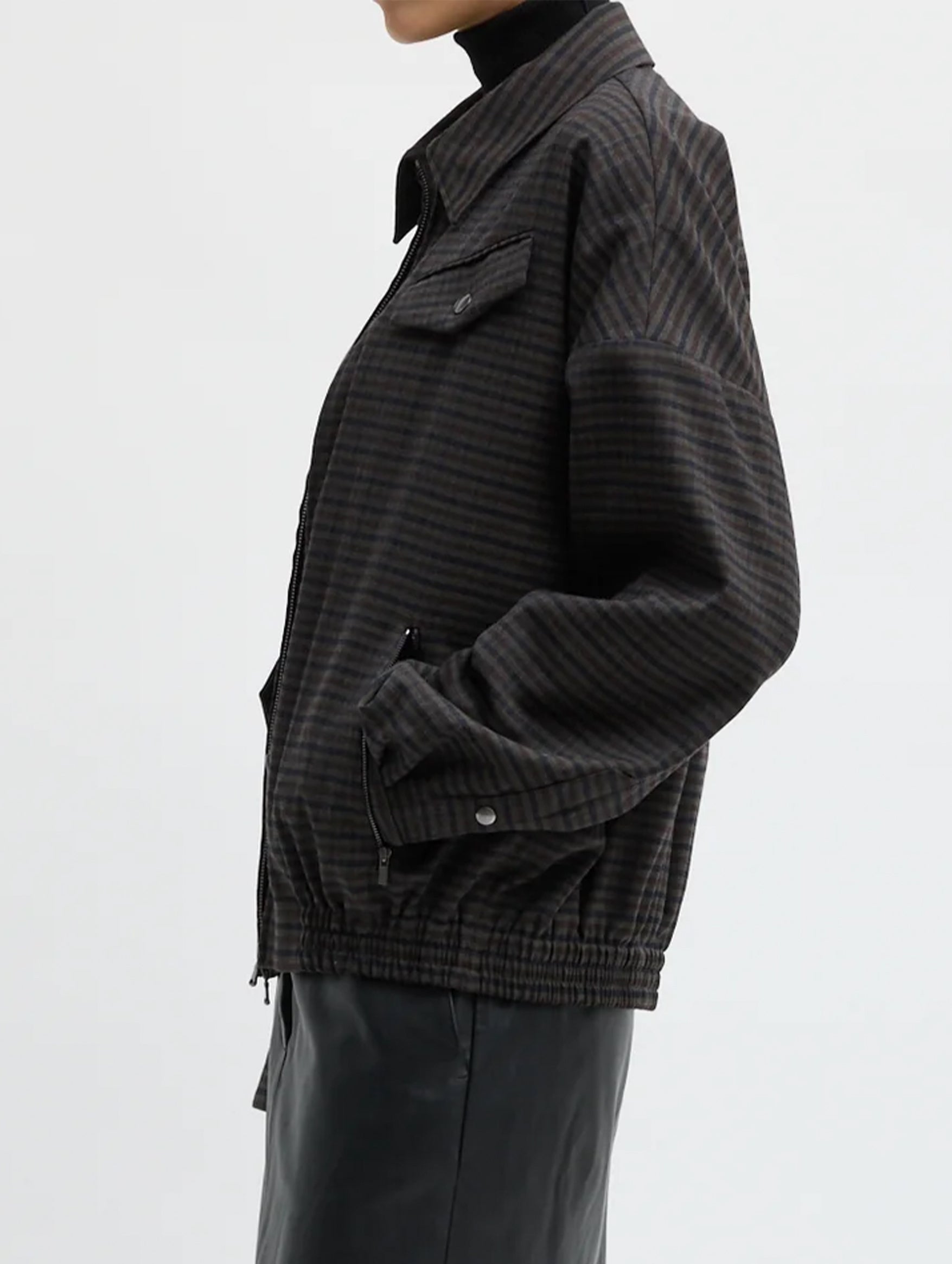 Cedrick Suiting Bomber Jacket in Grey Multi