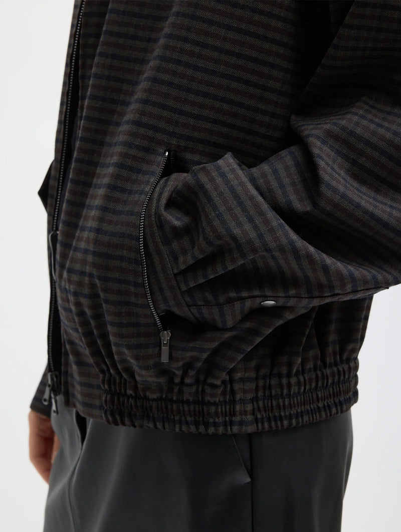 Cedrick Suiting Bomber Jacket in Grey Multi