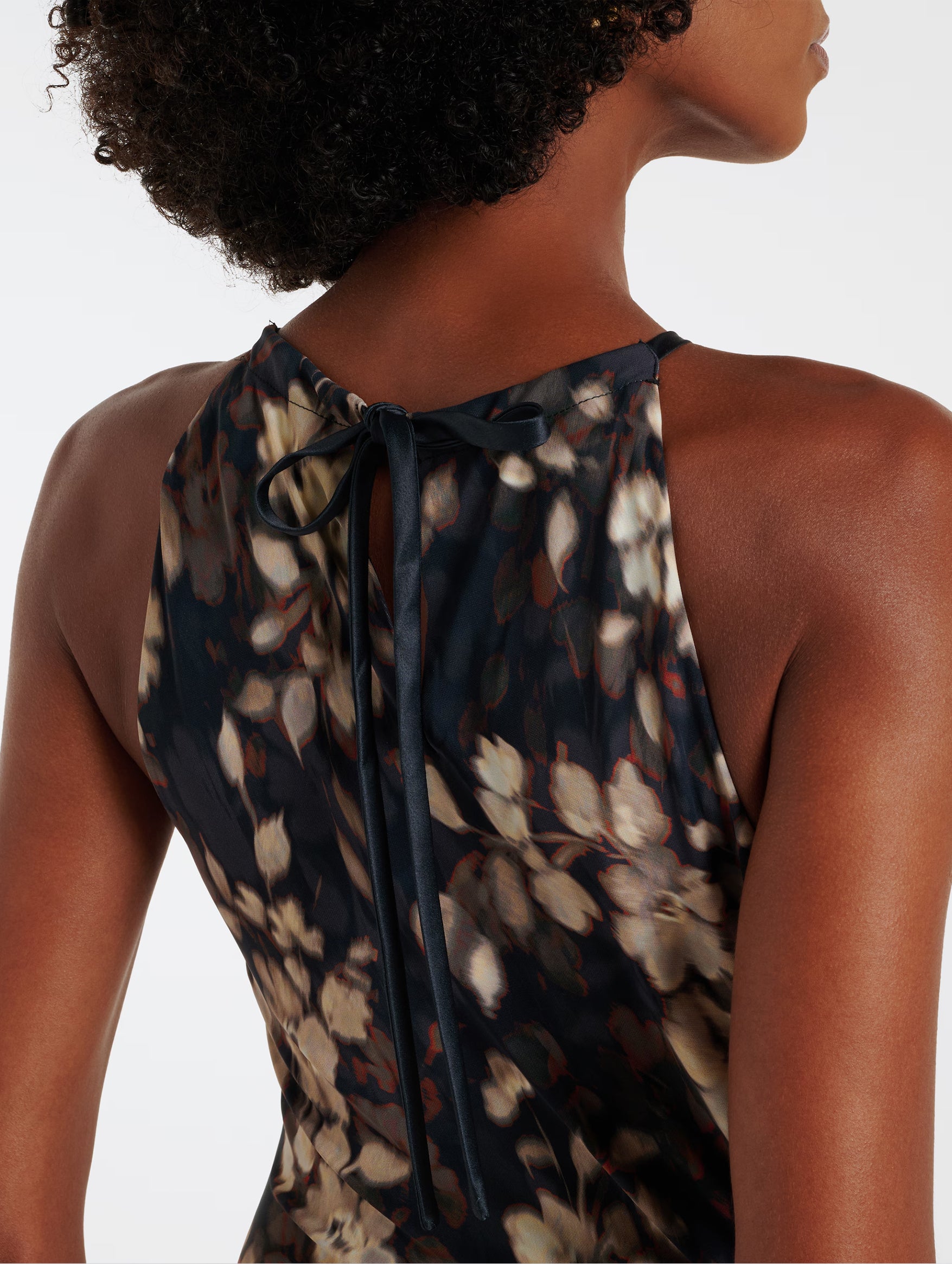 Cerin Halter Maxi Dress in Black Multi Floral