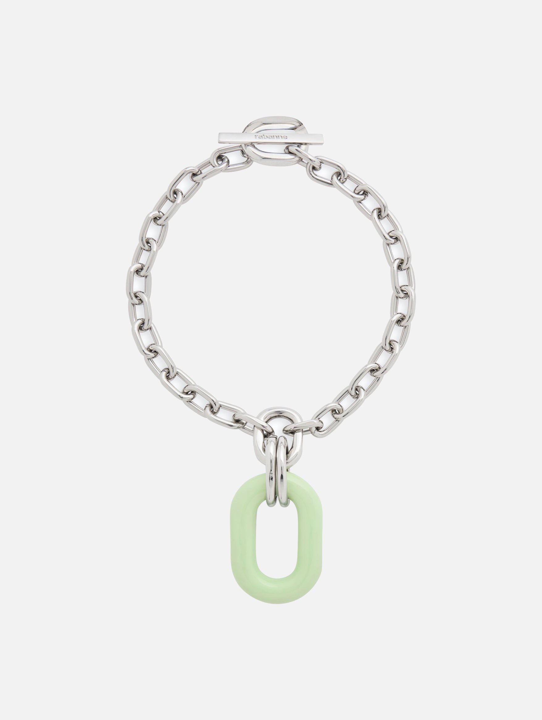 XL Link Necklace in Silver and Green