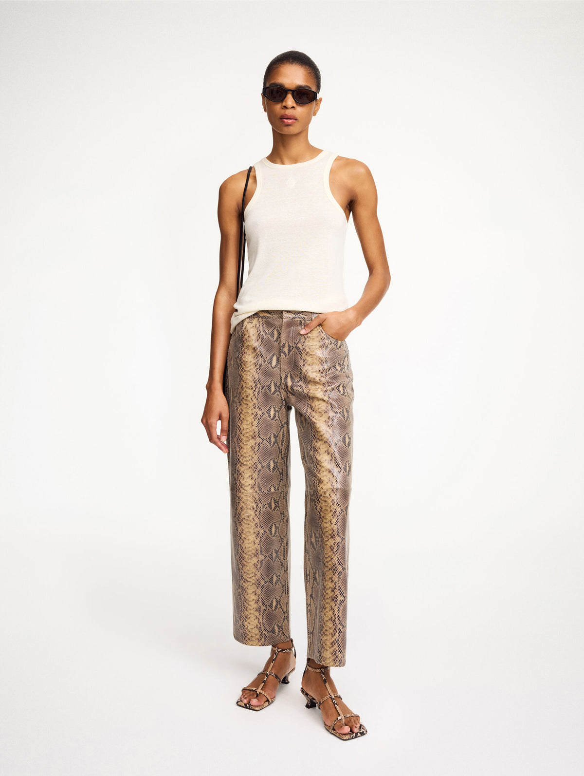 Cailys Leather Trousers in Snake