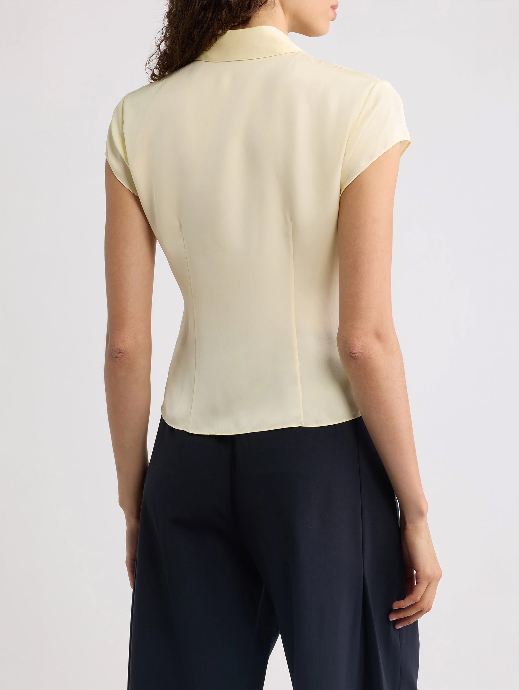 Cap Sleeve Silk Shirt in Sunbeam