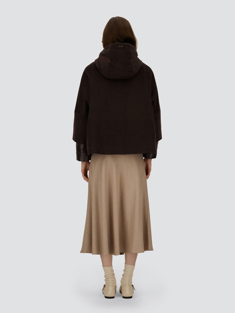 Cape in Cashmere and Nylon Ultralight in Dark Chocolate