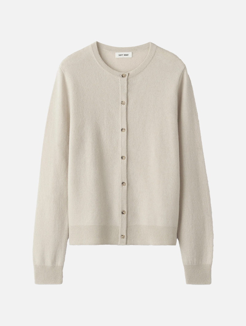 Classic Cashmere Cardigan in Chalk
