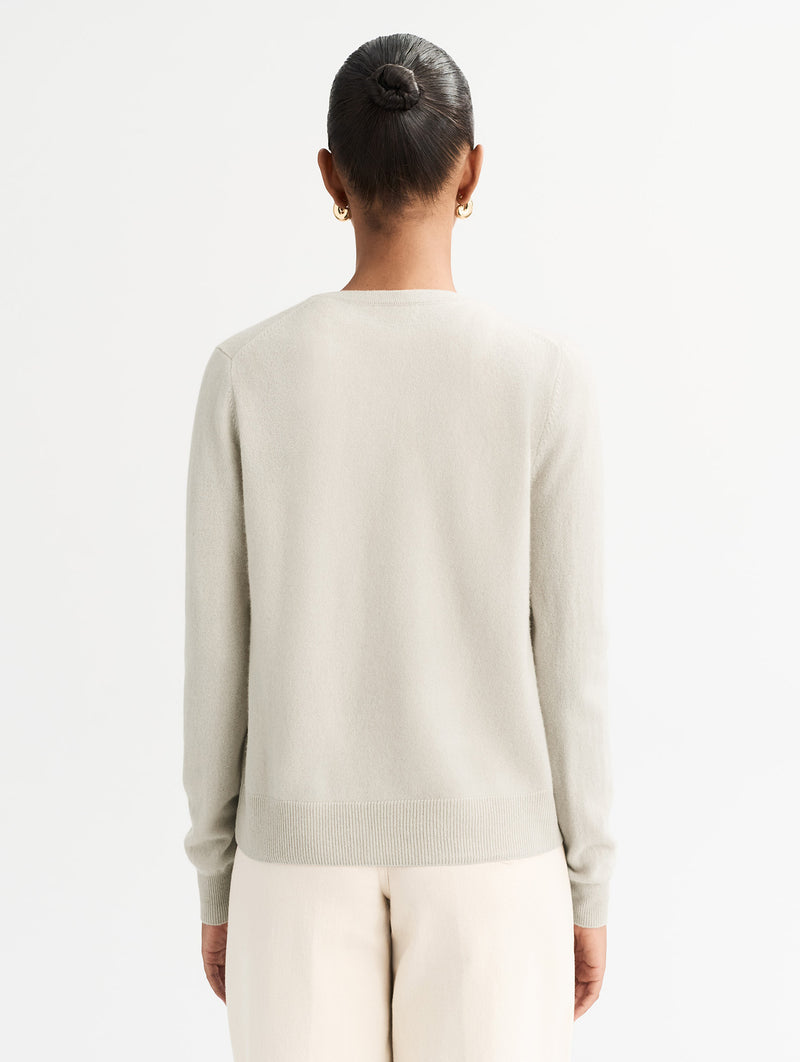 Classic Cashmere Cardigan in Chalk