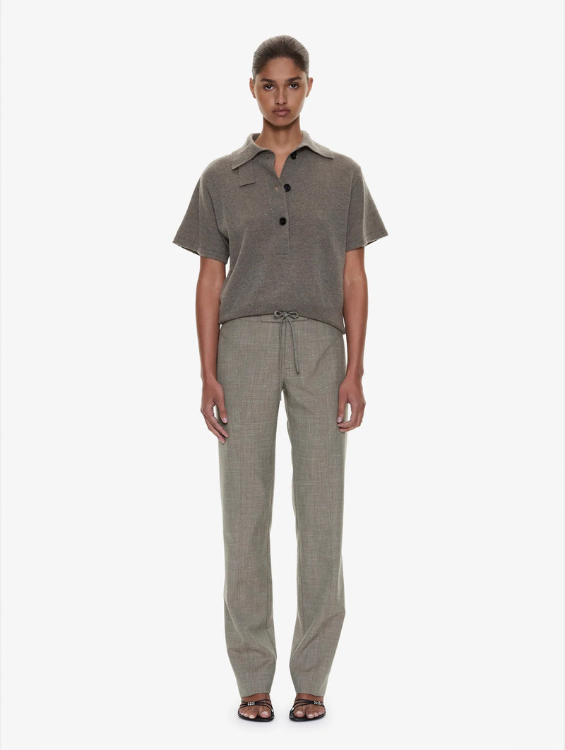 Cashmere Knit Polo in Ash