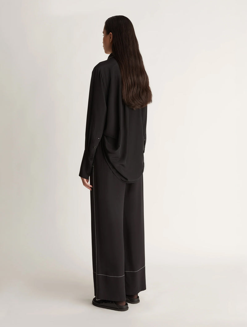 Cassini Silk Pant in Black