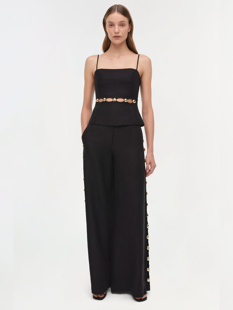 Cayman Wide Leg Pant in Black