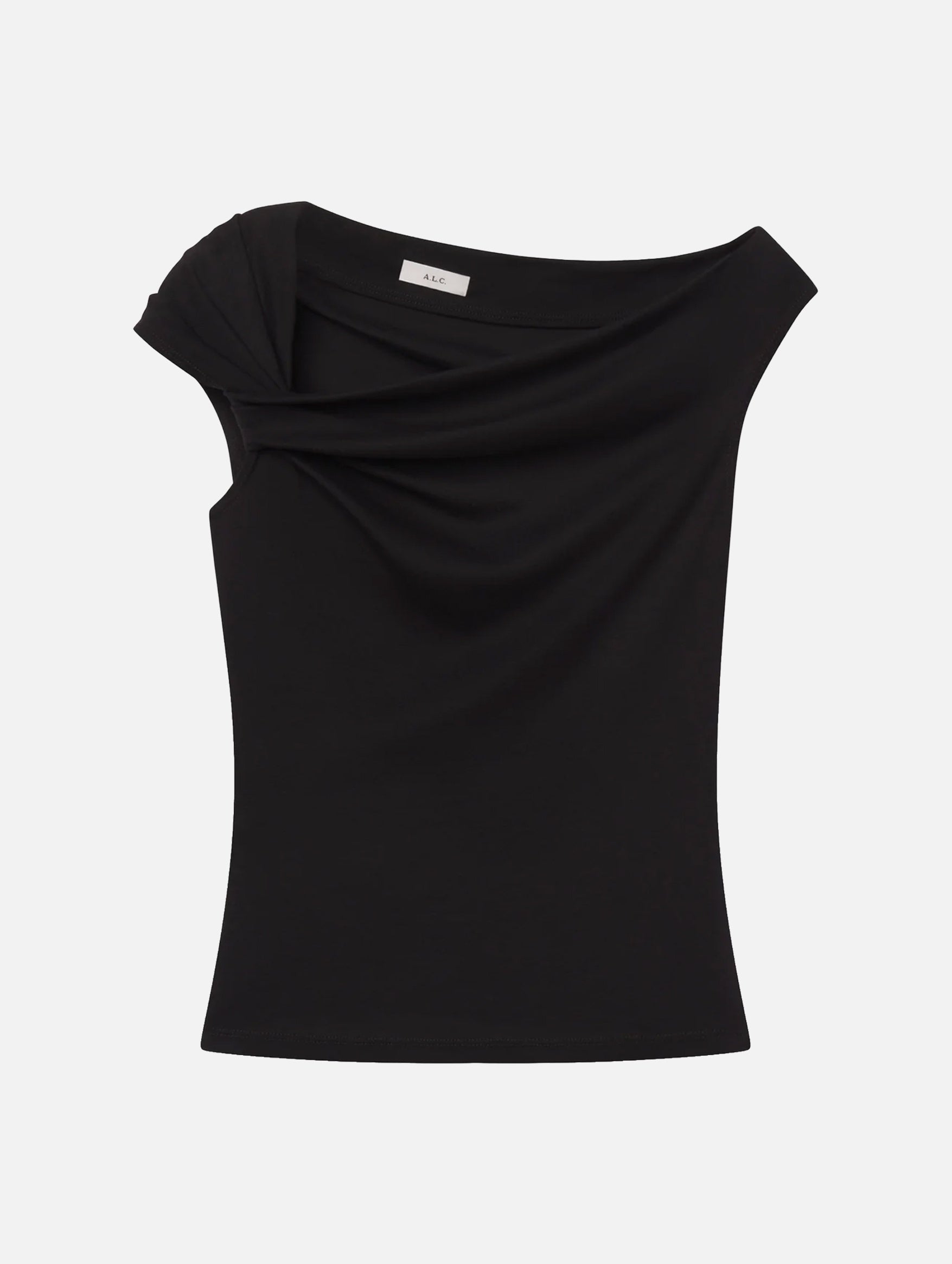 Cece Off-Shoulder Tee in Black