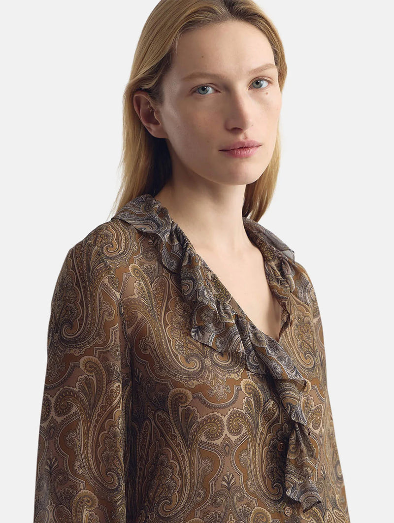 Cecily Shirt in Khaki Paisley