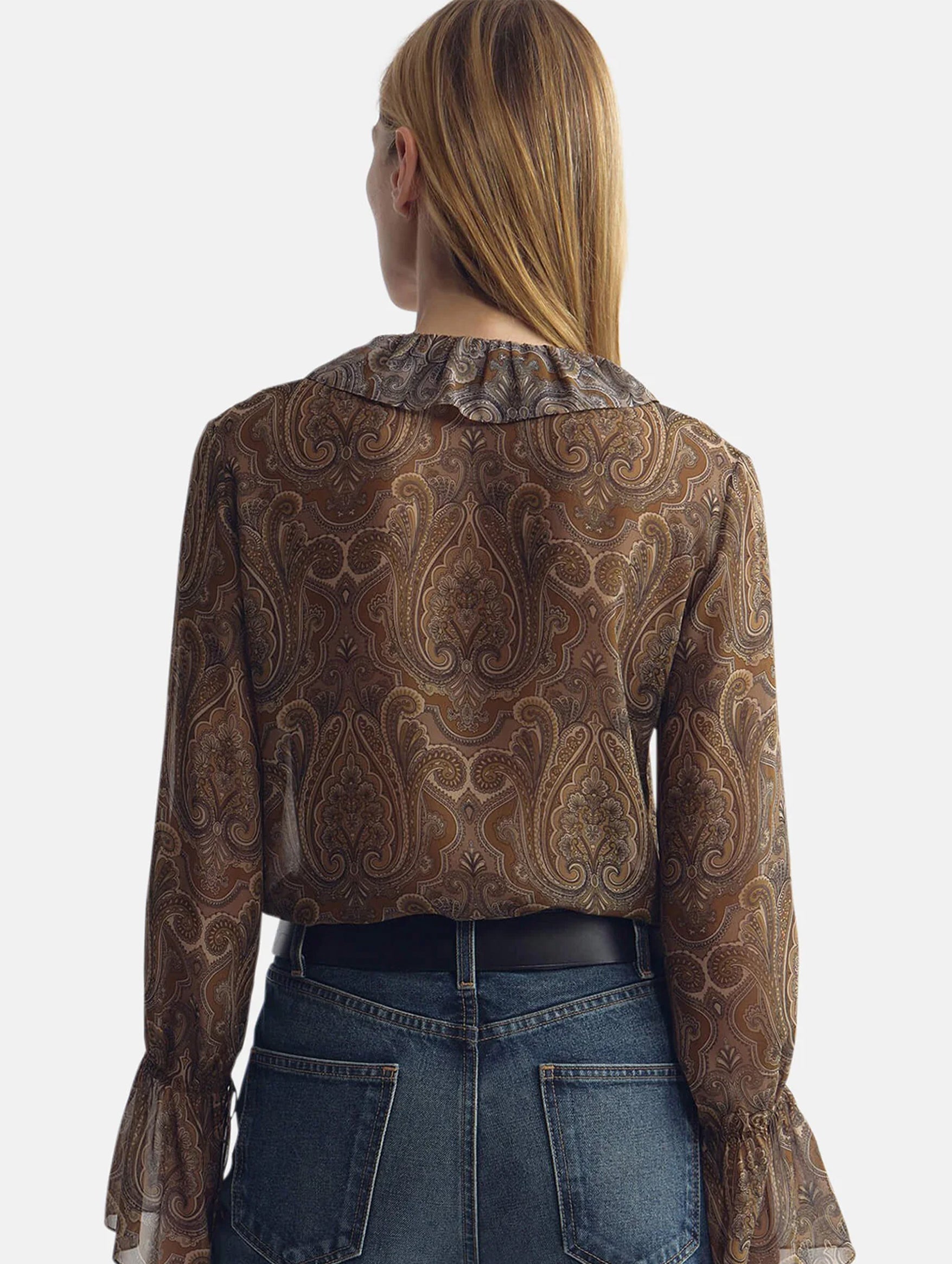 Cecily Shirt in Khaki Paisley