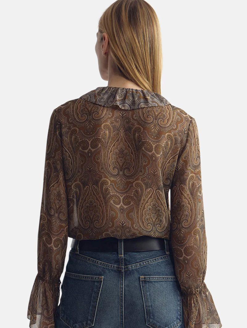 Cecily Shirt in Khaki Paisley