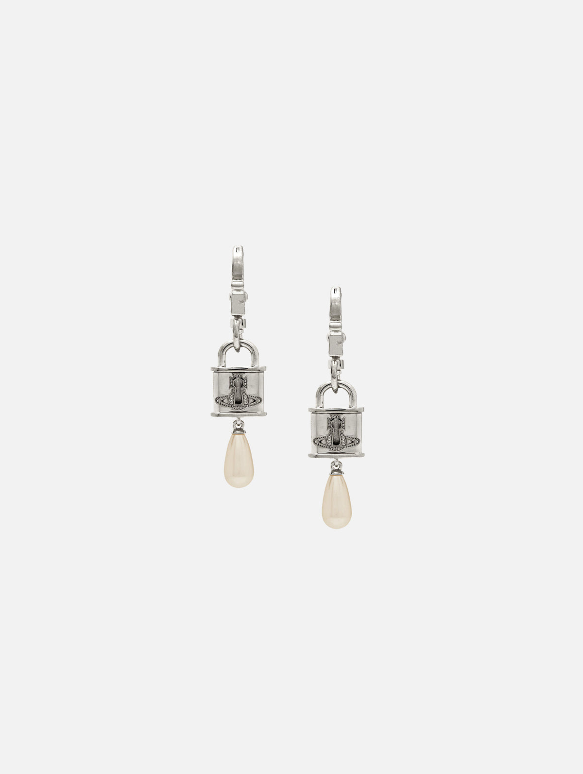 Celestia Small Earrings in Platinum Cream Rose Pearl