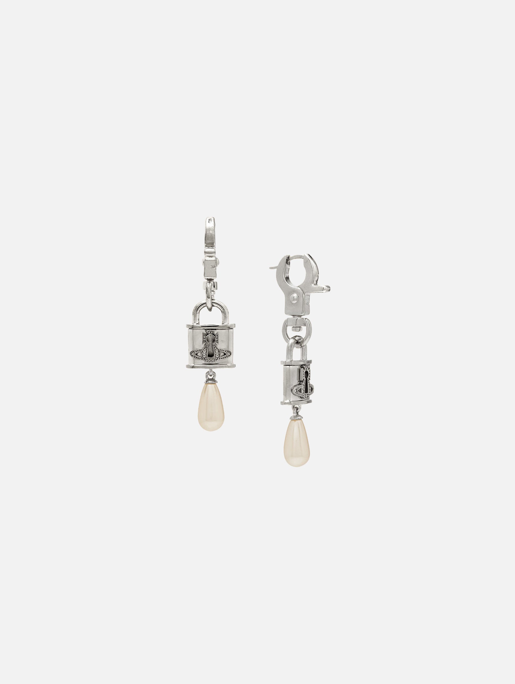 Celestia Small Earrings in Platinum Cream Rose Pearl