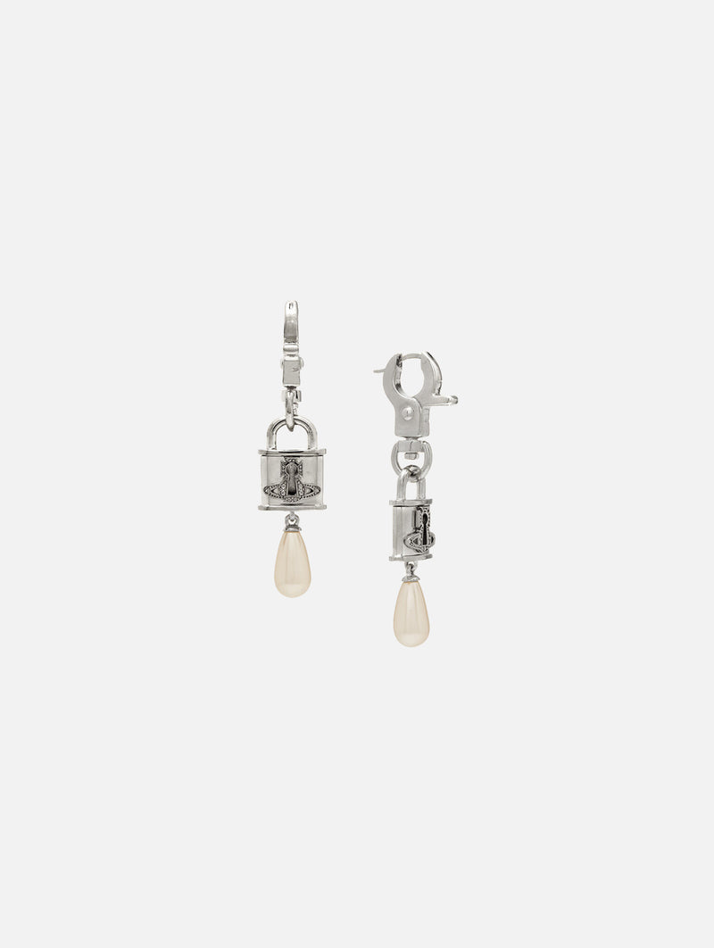 Celestia Small Earrings in Platinum Cream Rose Pearl